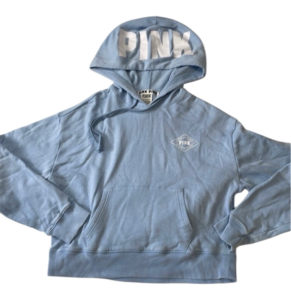 Victoria’s Secret Pink Light Blue Hooded Sweatshirt
